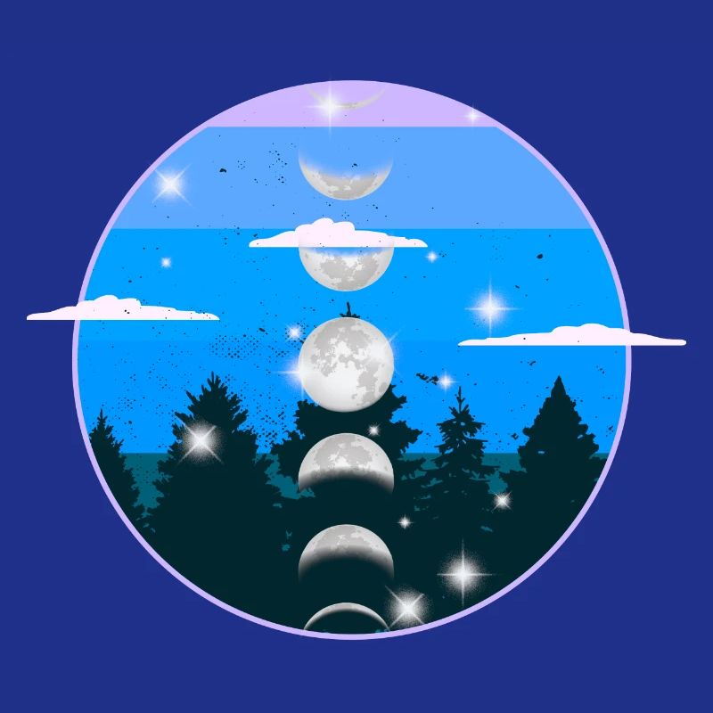 Forest Nature Moon Phase Moon Mystical