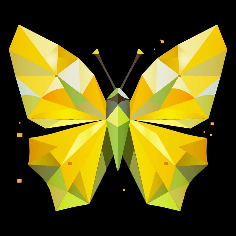 papillon citron jaune vif dans un style moderne