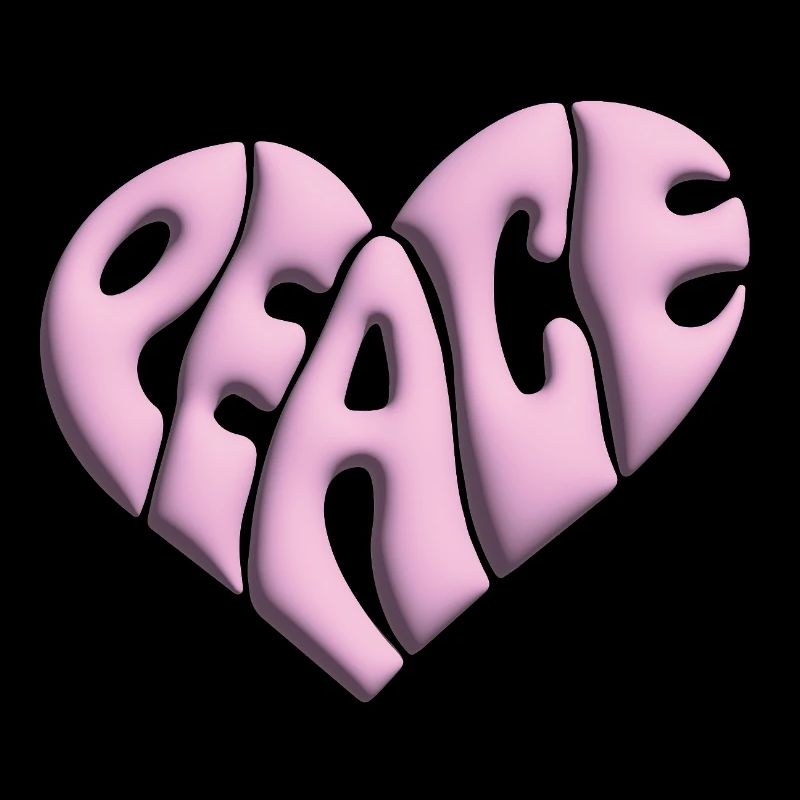 Peace Herz 3d pink