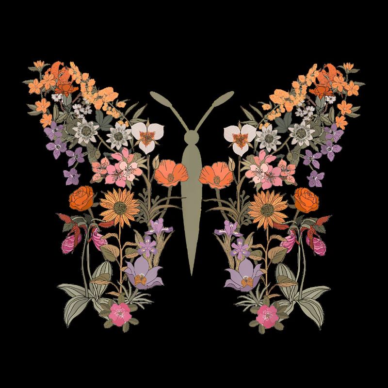 Femmes Boho Fleurs Sauvages Fleurs D’été Papillon