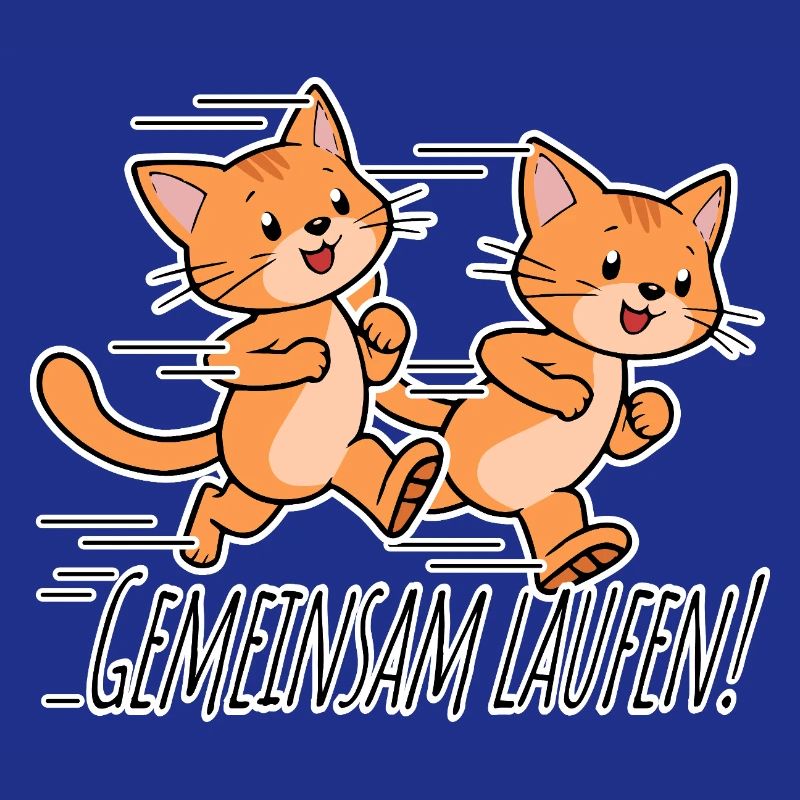 Courez ensemble ! Équipe de course des chats mignons !