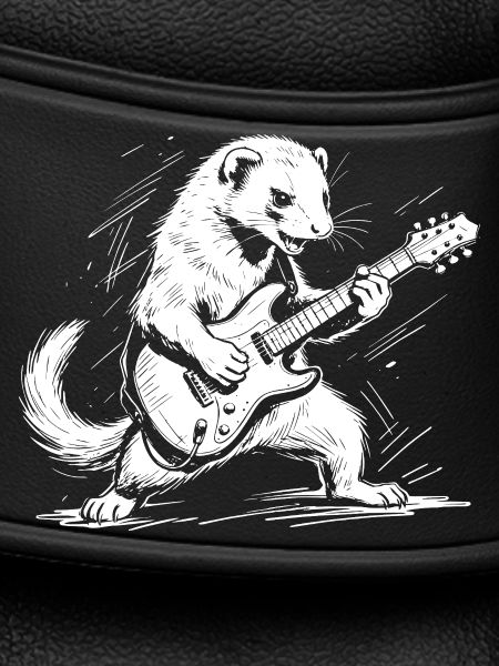 Frettchen mit Rock-Gitarre