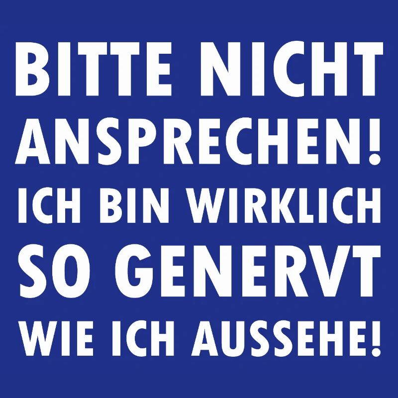 Bitte nicht ansprechen ich bin genervt Spruch