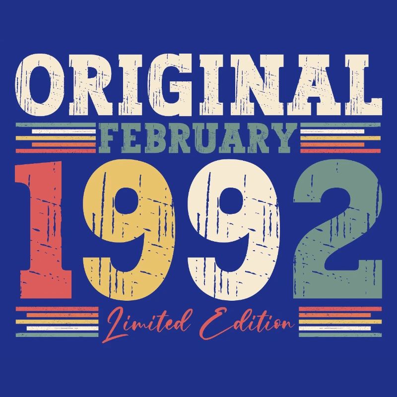 33. Geburtstag Geschenk Mann Original Februar 1992