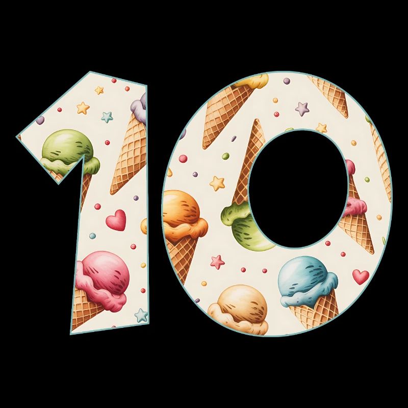GLACE NUMÉRO 10 ANS CRÈME GLACÉE 10E ANNIVERSAIRE