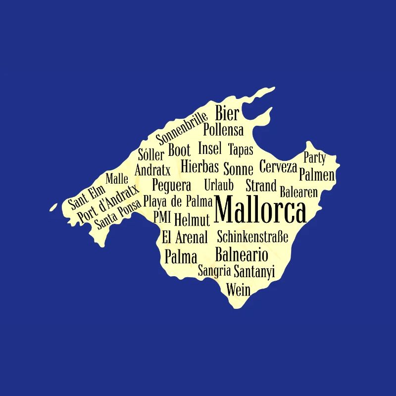 Mallorca Wordcloud Insel Urlaub Sonne