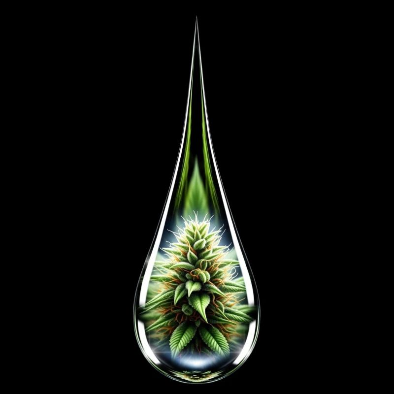 Cannabisbud im Glastropfen - Hanf - Weed
