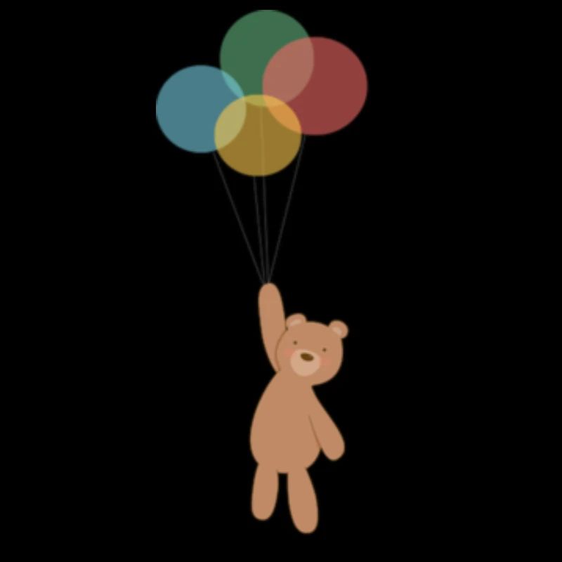 Teddy bear on balloons