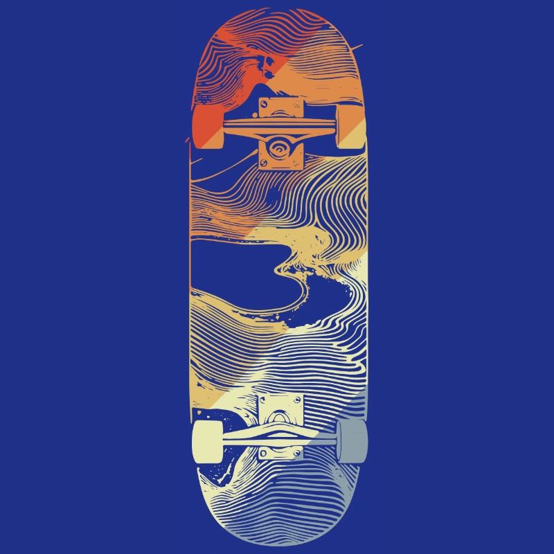 Dessin de skateboard rétro