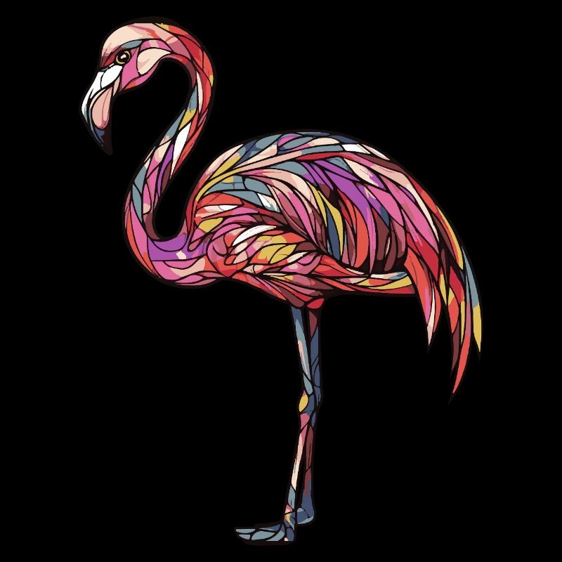 Flamant rose coloré