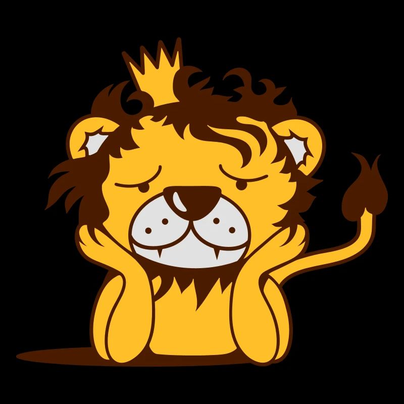 melancholischer Löwe mit Krone