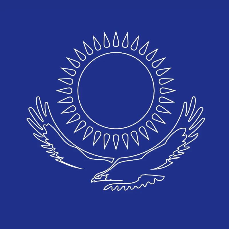 Kazakhstan Eagle steppe eagle line white flag