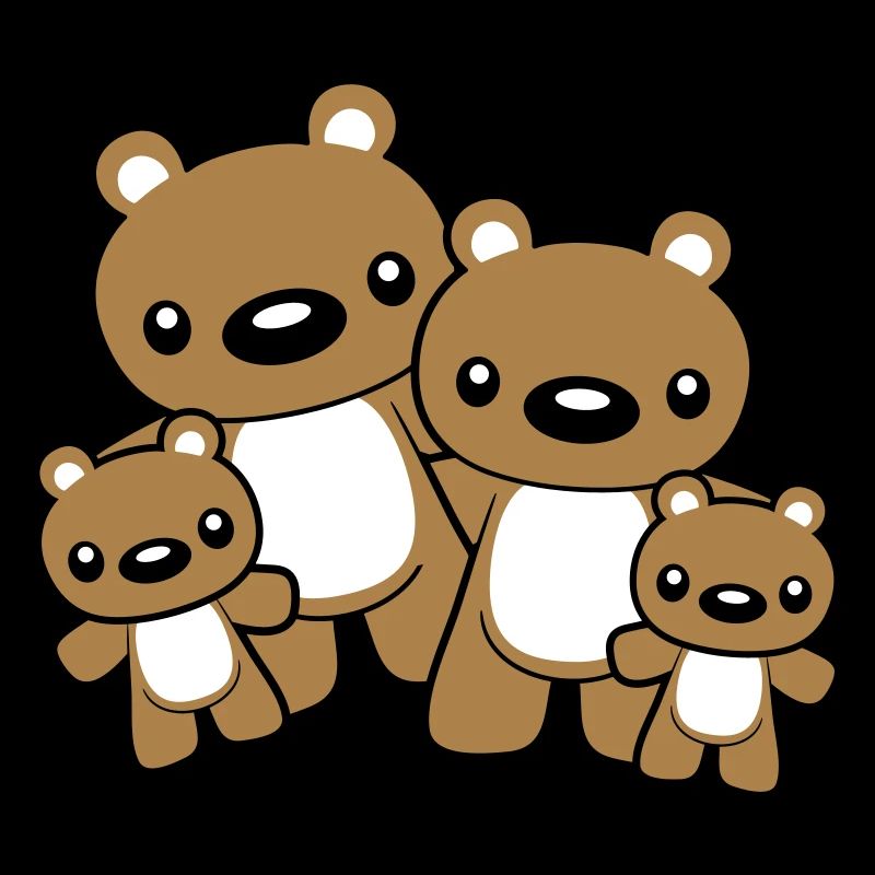 Bears family with 2 small children