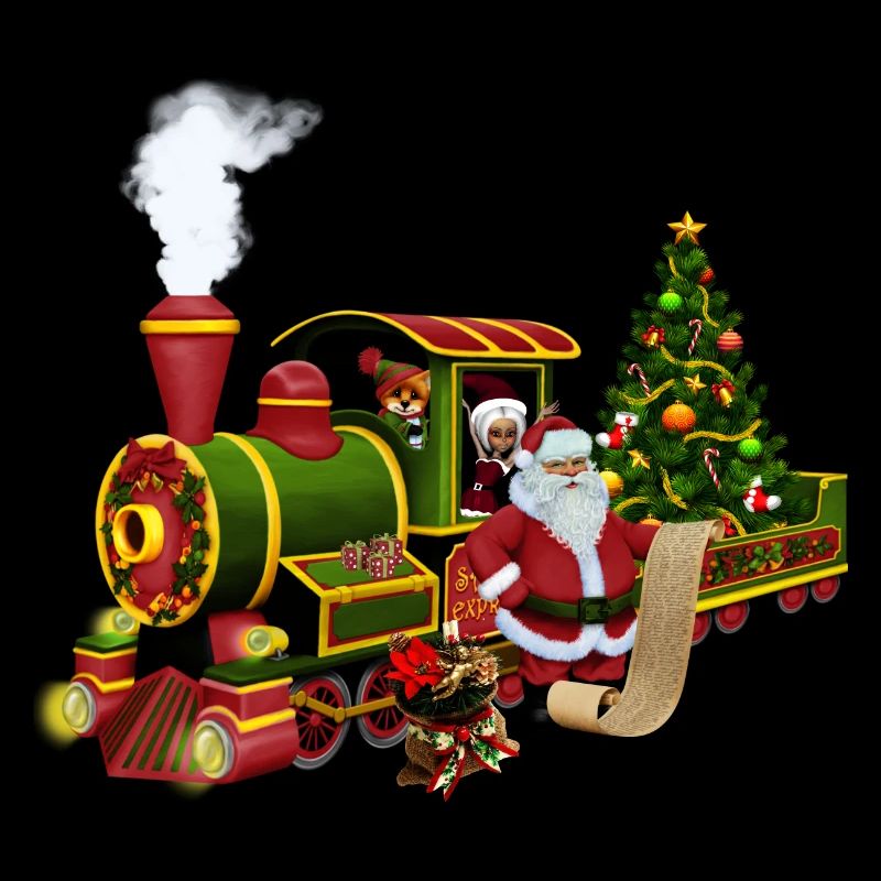 Santa avec un train