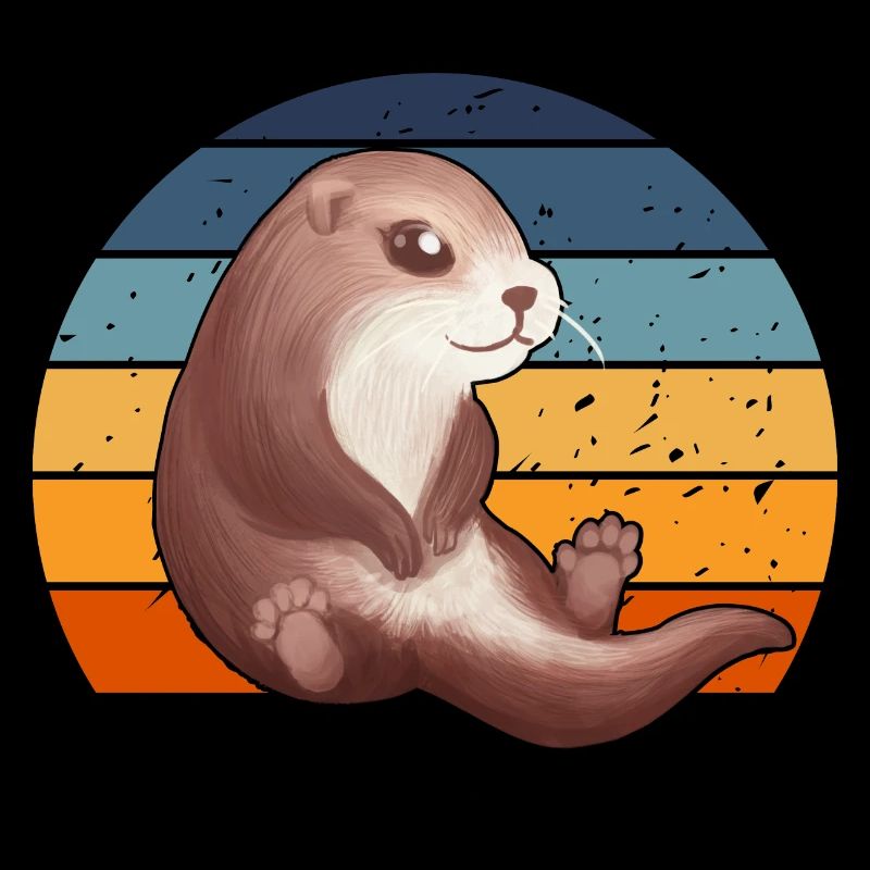 Süßer Retro Otter