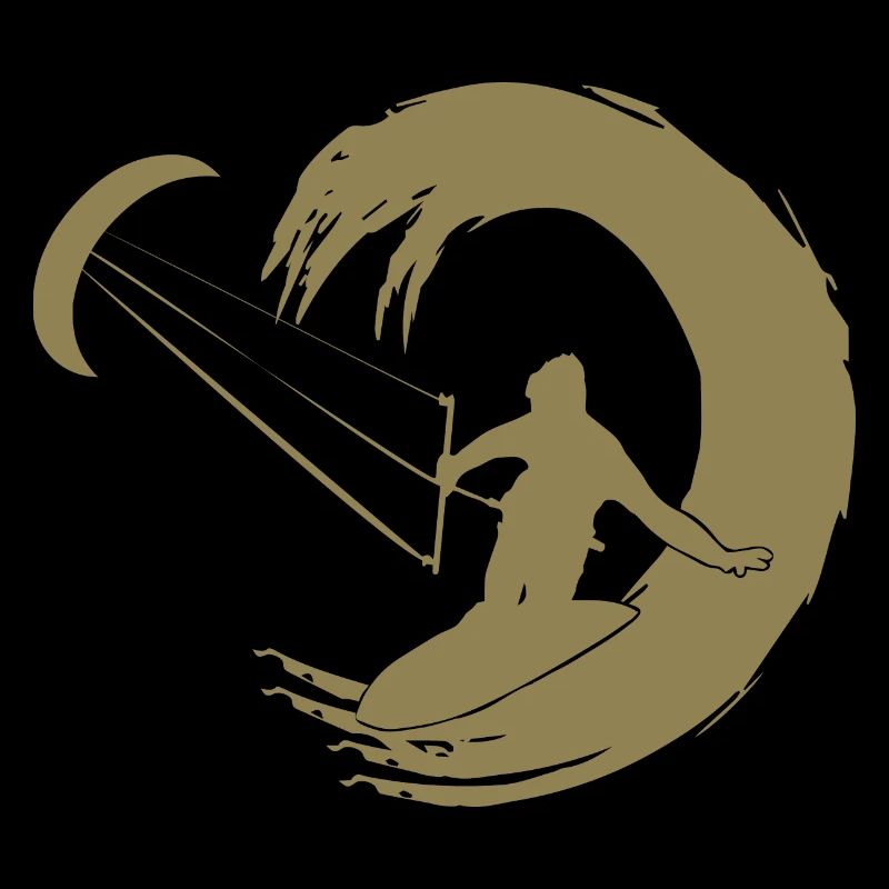 Kitesurfer Silhouette Aventure De Vagues Géantes