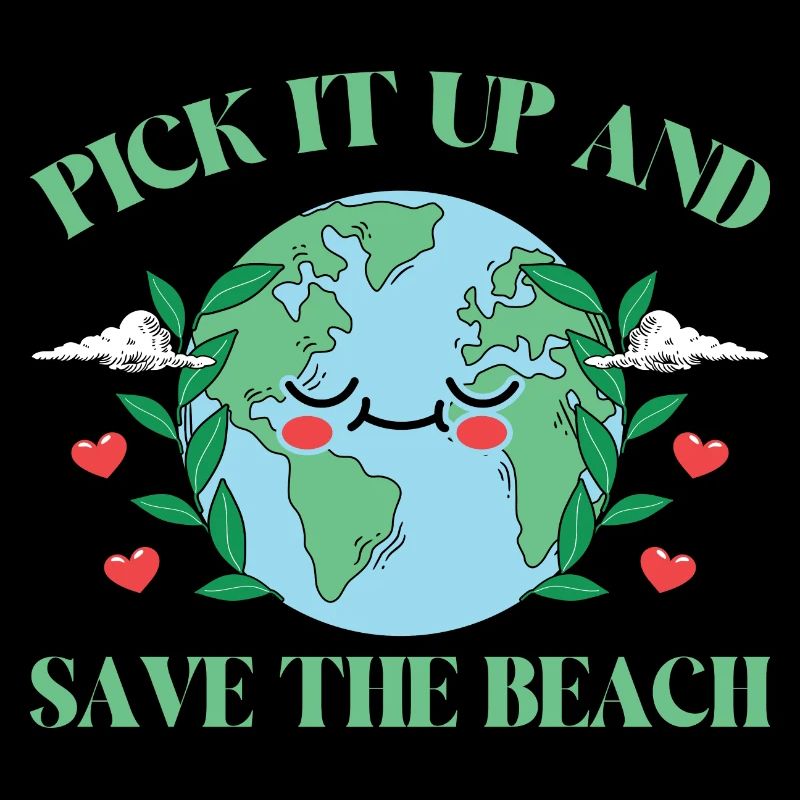 Bathing beach & sea plastic-free against pollution