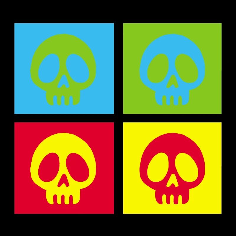 Pop art manga skull