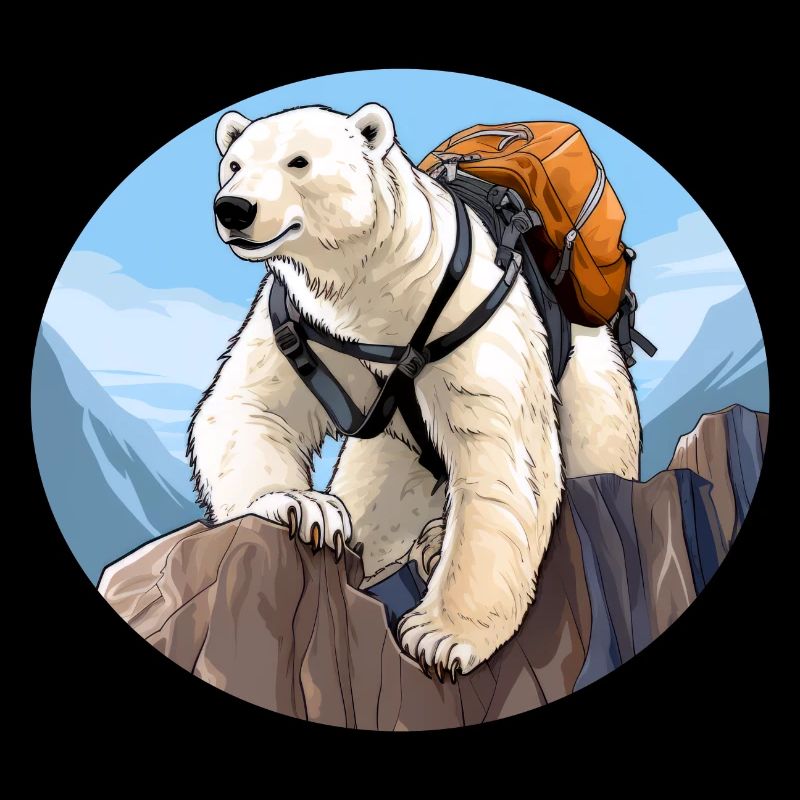 Eisbären Wandern / Bergsteiger Eisbär