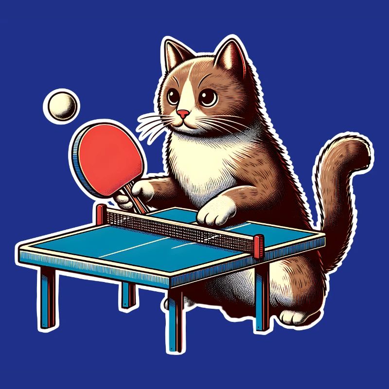 Table tennis cat