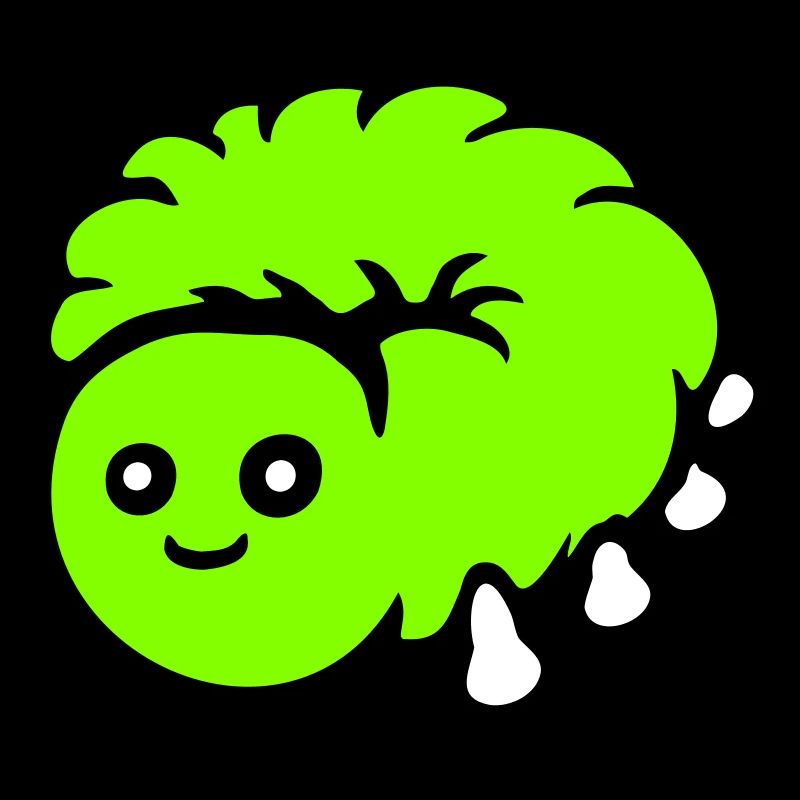 Cute caterpillar small friendly larva worm happy