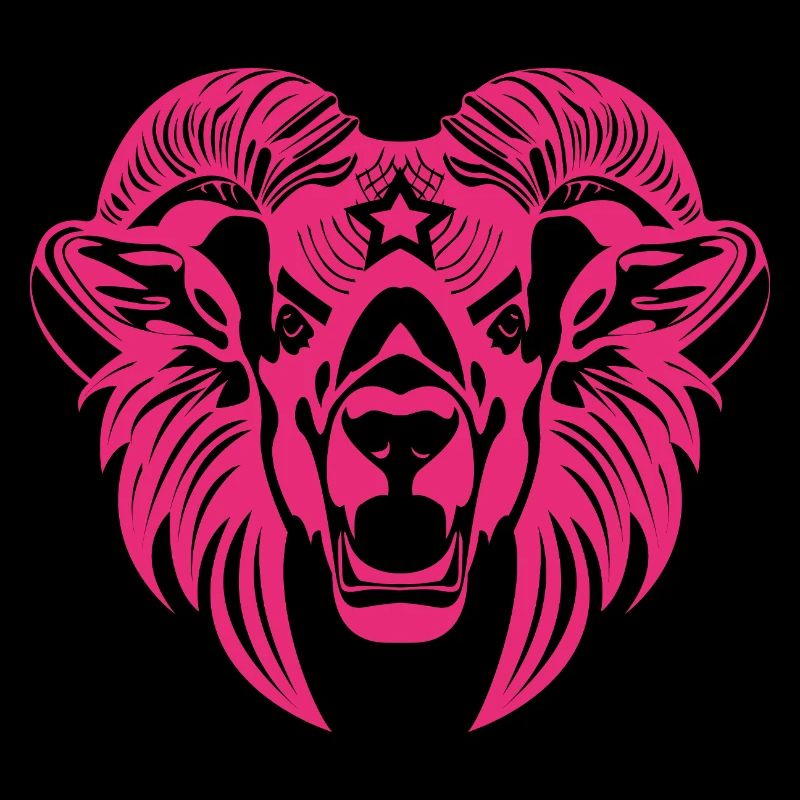 Tierkopf – Fabeltier, Tier, Löwe, Bock, Ram, Buck