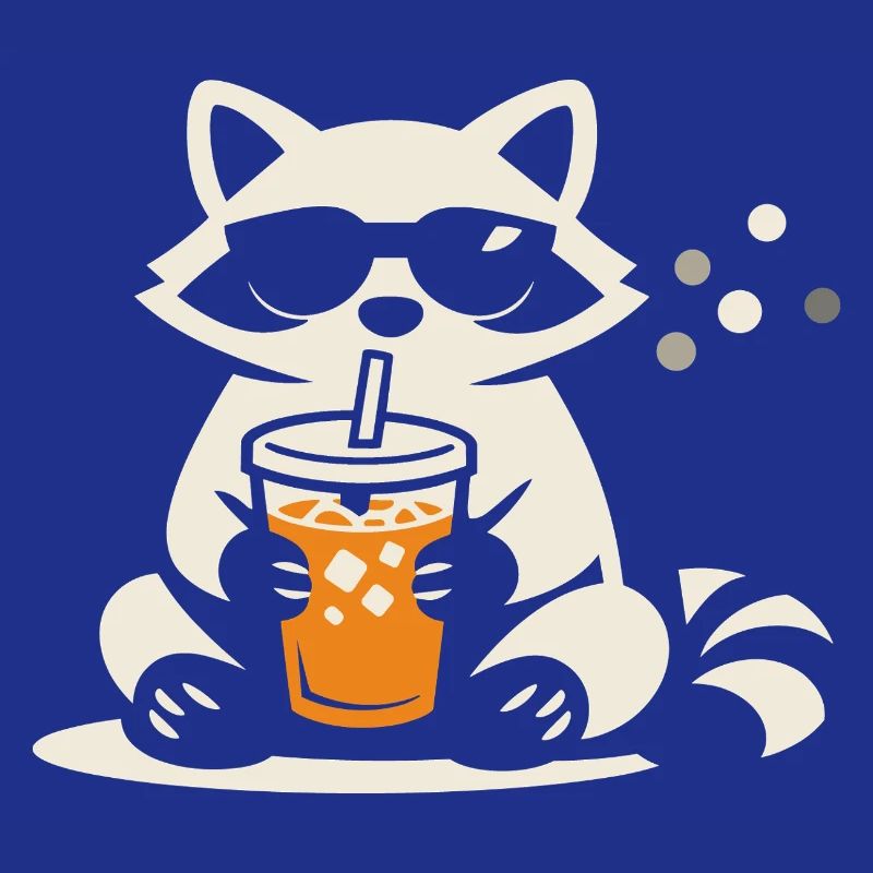 Waschbär Eiskaffee Lustig Geschenk Sommer