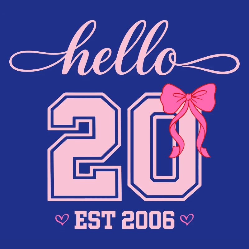 Hello 20 Est 2006 Damen Geburtstag Design