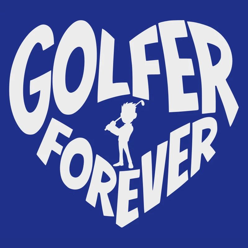 Golfer Forever Herz mit Golfspieler