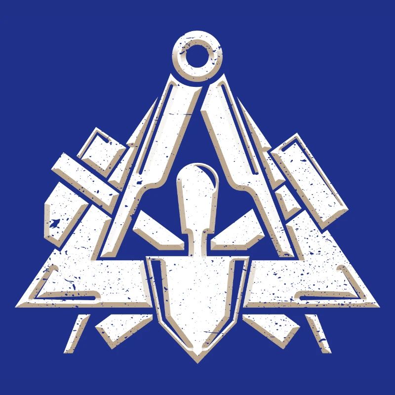 Symbole de la guilde des maçons dans un look grunge 3d cool