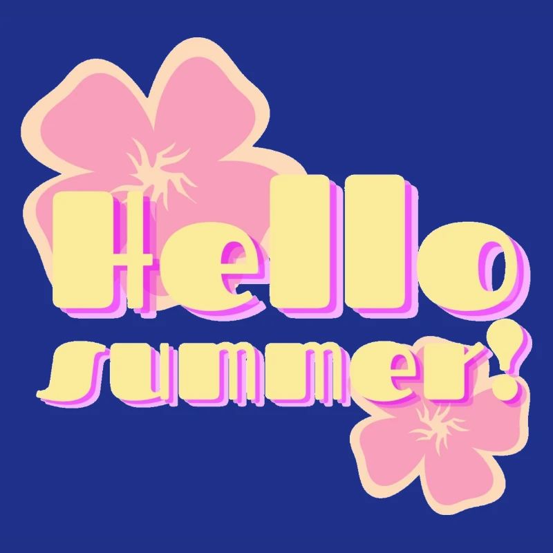 Hello Summer fleurs pastel rétro