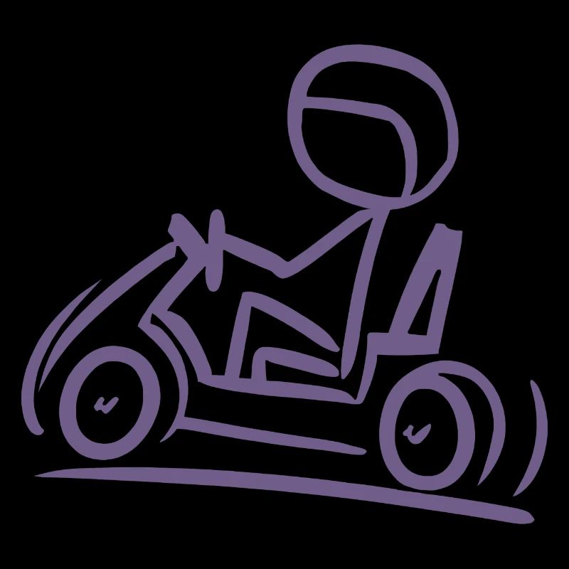 Go-Kart Silhouette Strichmännchen Linien-Zeichnung