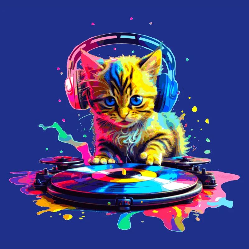 Kätzchen DJ - Regenbogen