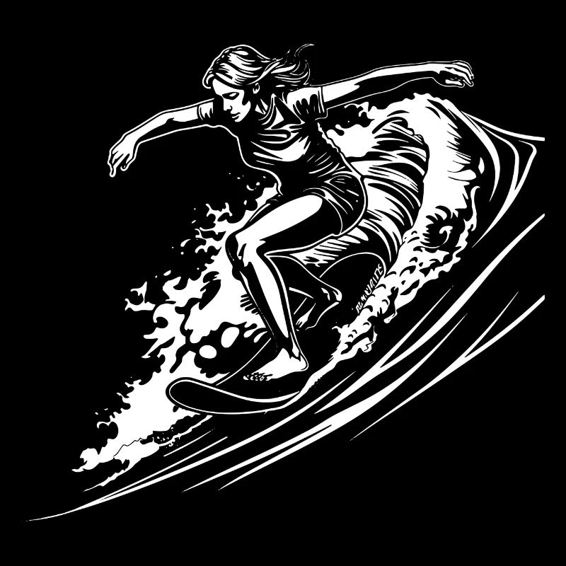 Weiblicher Surfer