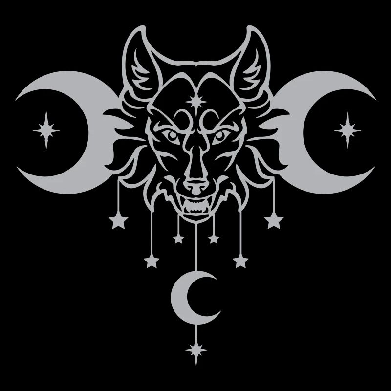 Wicca Moon Wolf - Anpassbare Farbe