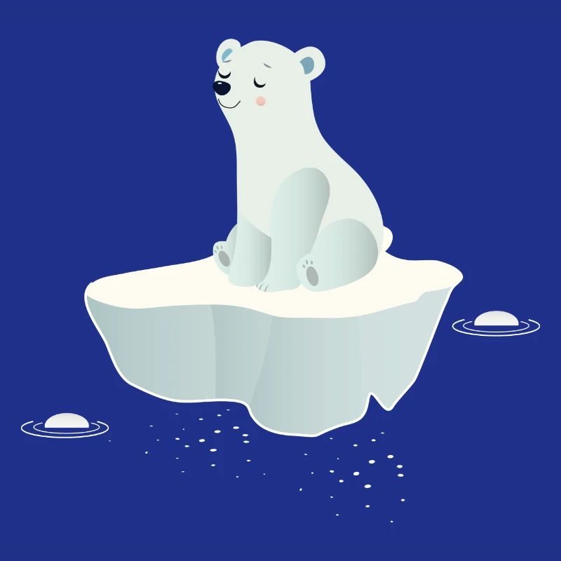 Träumender Eisbär auf einer Eisscholle