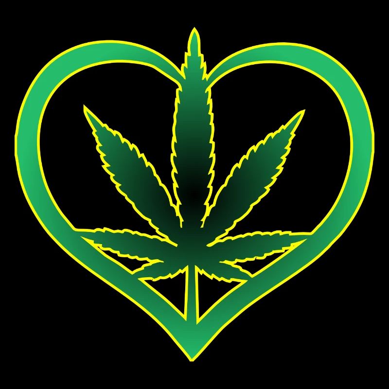 Herz mit Cannabisblatt - Weed - Marihuana - Hanf