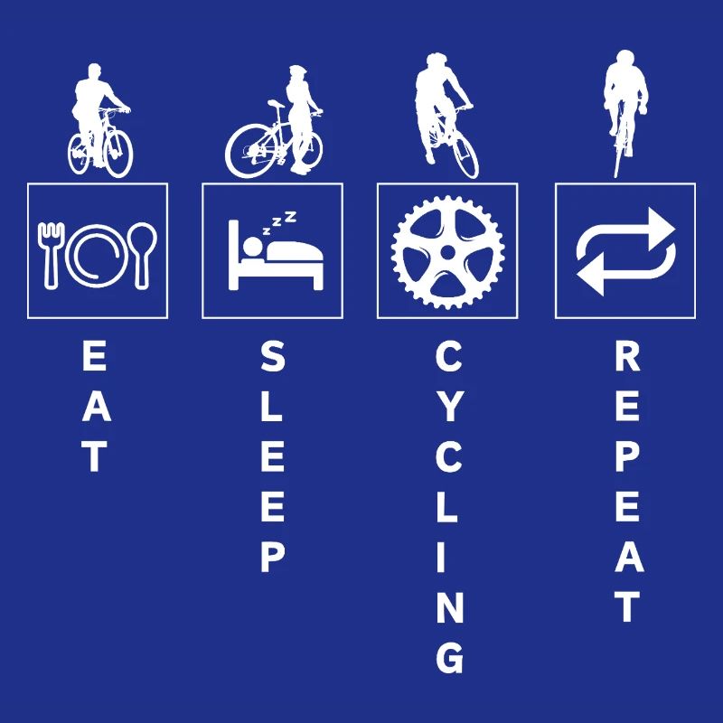 Citation de cyclisme drôle manger dormir répéter
