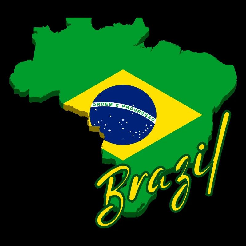 Carte du Brésil, drapeau du Brésil