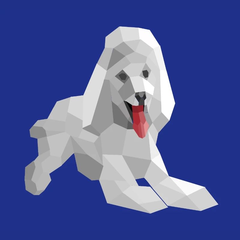 Caniche low poly élégant