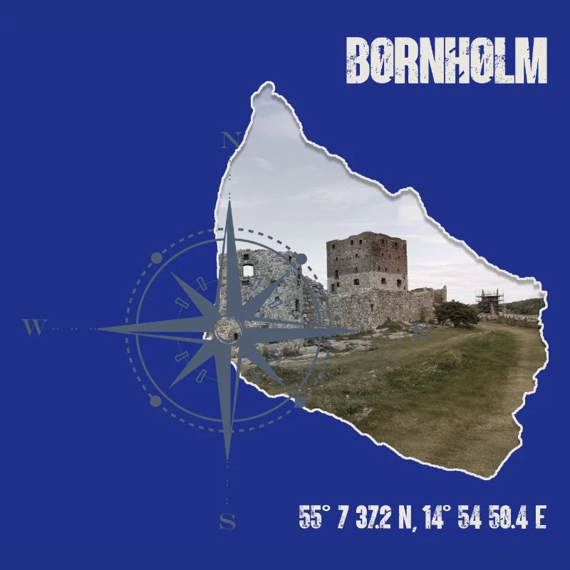 Bornholm Compass Hammershus Coordinates