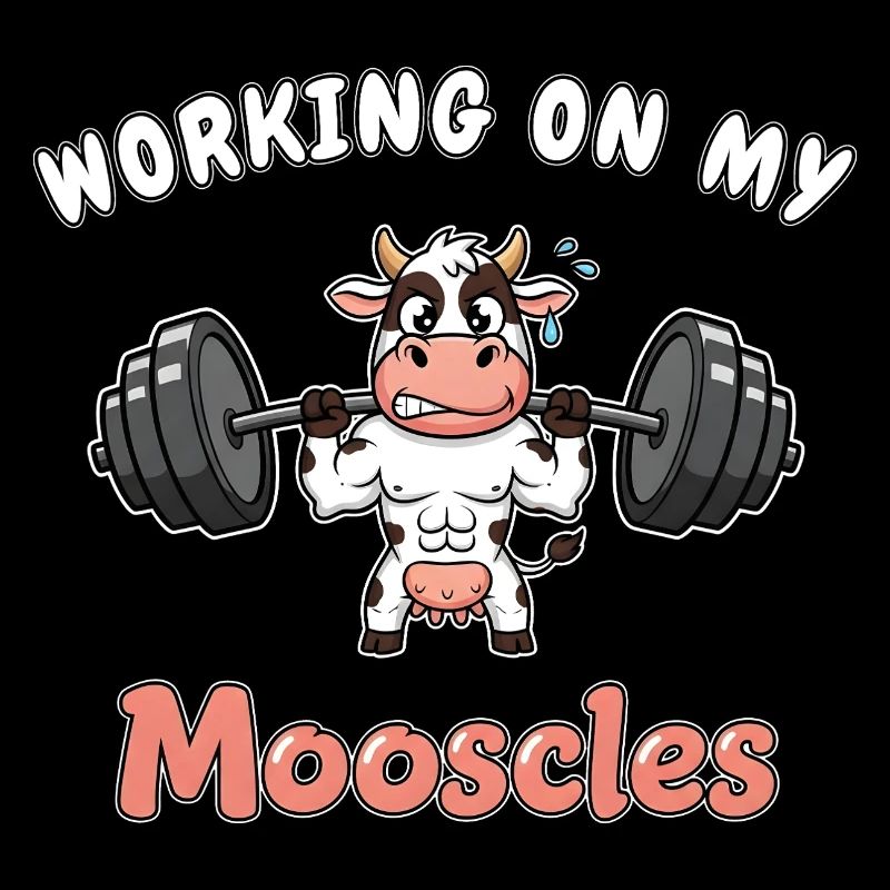 Vache - Travailler sur mes Mooscles - Funny Gym Design