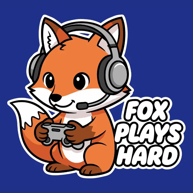 Fuchs mit Headset Spielheld