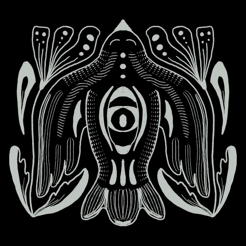 Œil de style mandala avec tentacules