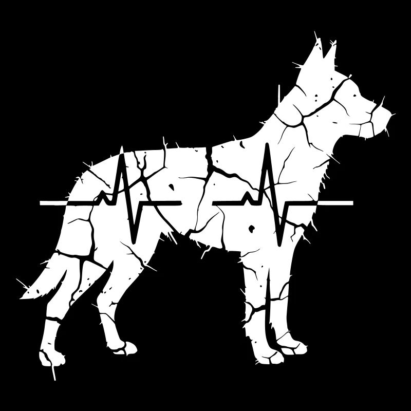 German Shepherd Heartbeat Mosaic Cracked Vector