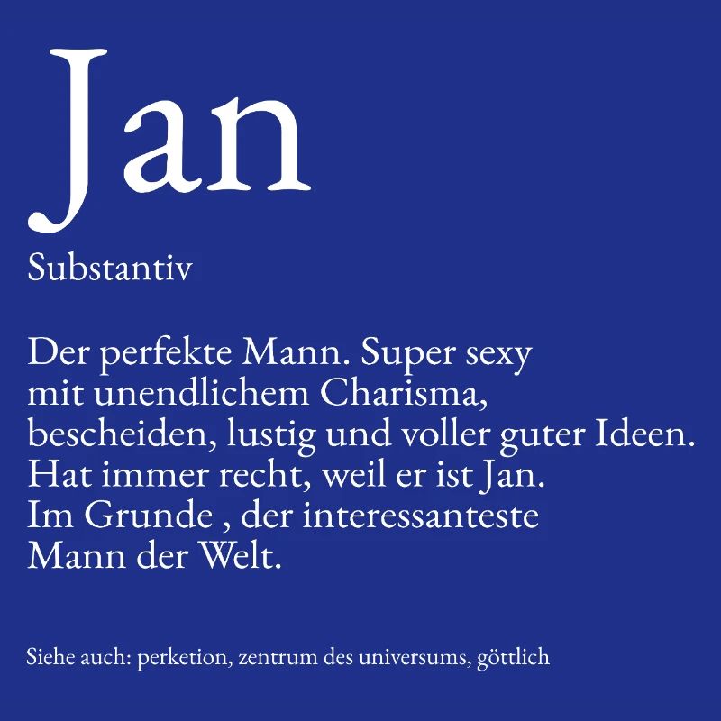 Explication du dictionnaire Jan Prénom Jan