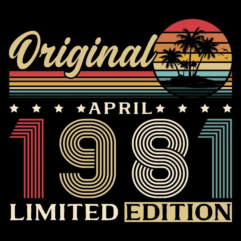 45. Geburtstag Geschenk Mann Original April 1981