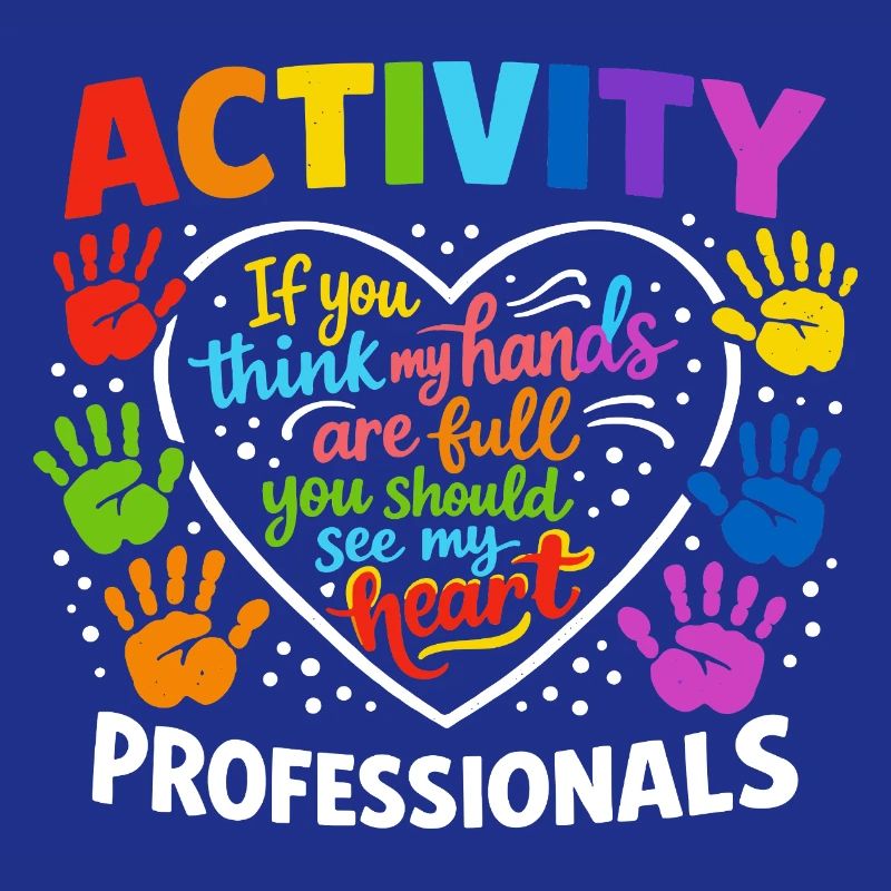 Activity Professionals Herz Bunte Handabdrücke Des