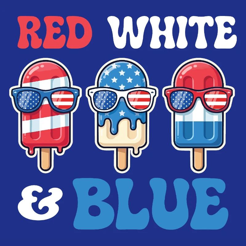 Red White Blue Patriotic Fourth July