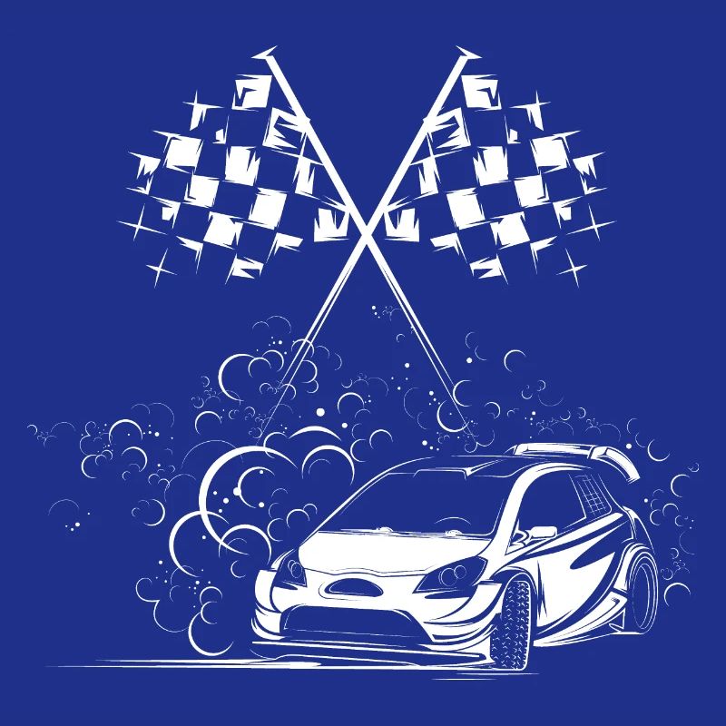 Icône de voitures drapeau à damier Logo de l’icône de dérive de rallye